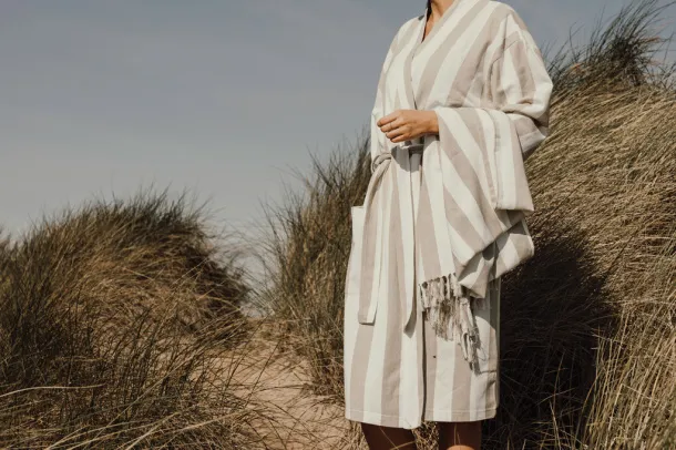 VINGA Ornos GRS hamam ogrtač L/XL - Vinga beige, white Bijela