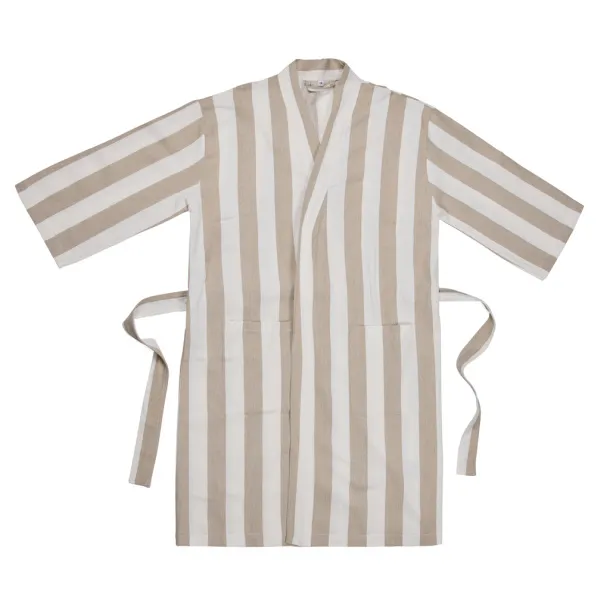 VINGA Ornos GRS hamam ogrtač L/XL - Vinga beige, white Bijela