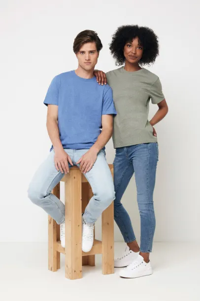  Iqoniq Manuel recycled cotton unisex t-shirt undyed, natural raw - iqoniq heather blue