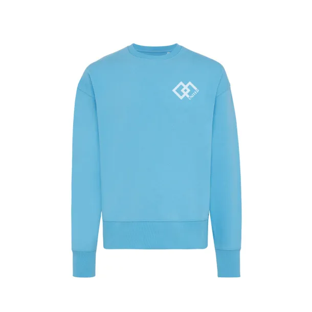  Iqoniq Kruger unisex opušteni pulover od recikliranog pamuka, 340 g/m² - iqoniq tranquil blue