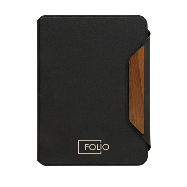 Teri AWARE™ RPET and walnut A5 portfolio - XD Xclusive Black 