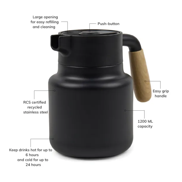 VINGA Arbe RCS vakuumski vrč, 1200 ml - Vinga Crna Crna