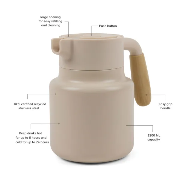VINGA Arbe RCS vakuumski vrč, 1200 ml - Vinga beige