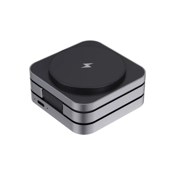 Terra RCS recycled aluminum foldable 3 in 1 15W charger - XD Xclusive Grey 