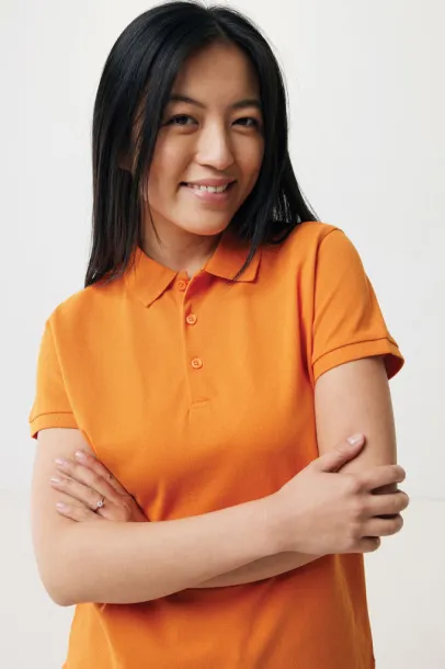 Iqoniq Yosemite women recycled cotton pique polo - iqoniq orange 