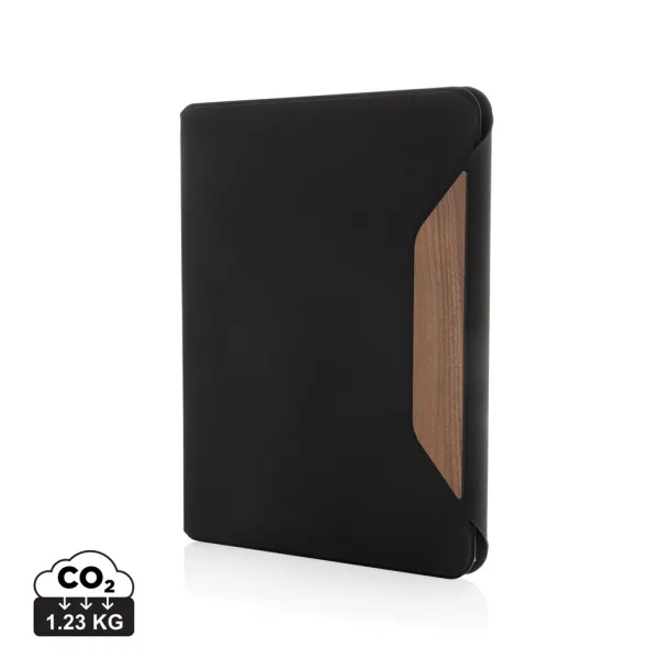 Teri AWARE™ A4 portfolio od RPET-a i oraha - XD Xclusive Crna 