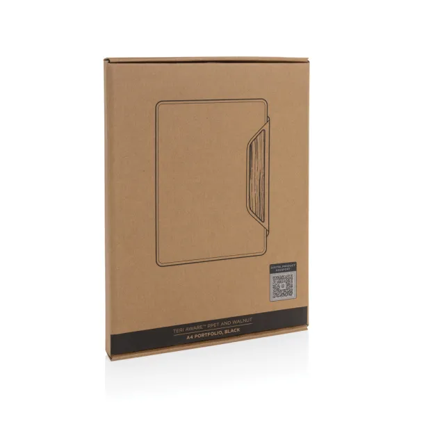 Teri AWARE™ A4 portfolio od RPET-a i oraha - XD Xclusive Crna 