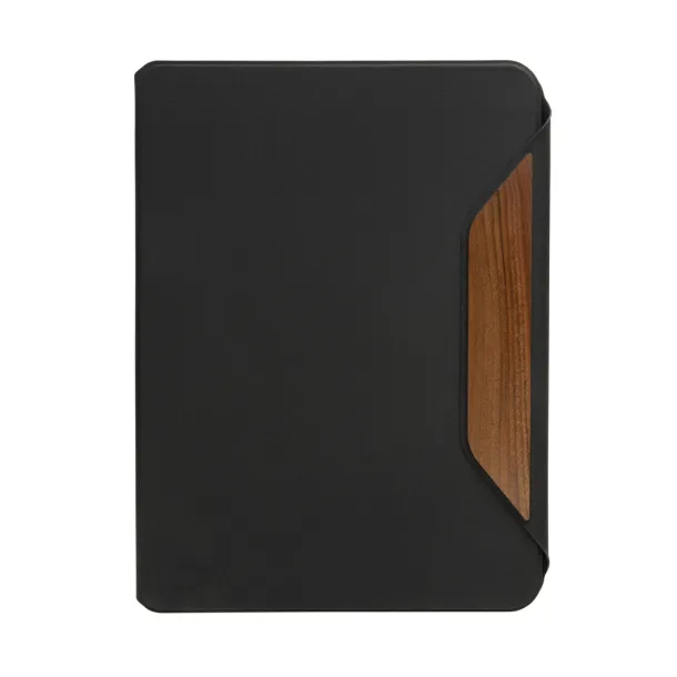 Teri AWARE™ RPET and walnut A4 portfolio - XD Xclusive Black 