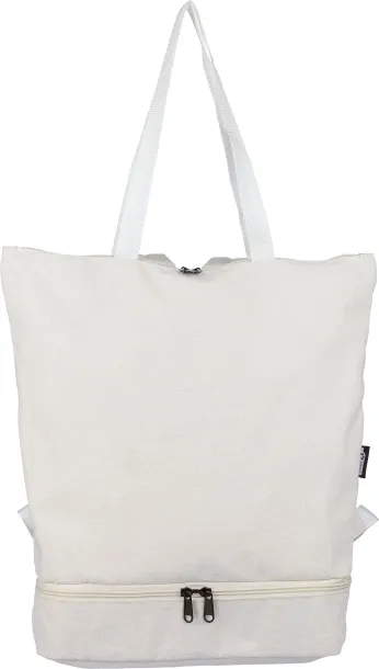 Osric Recycled polycotton (330 gsm) tote backpack beige