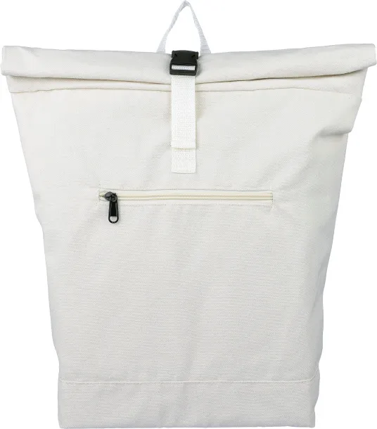 Thaddeus Recycled polycotton (330 gsm) rolltop backpack beige