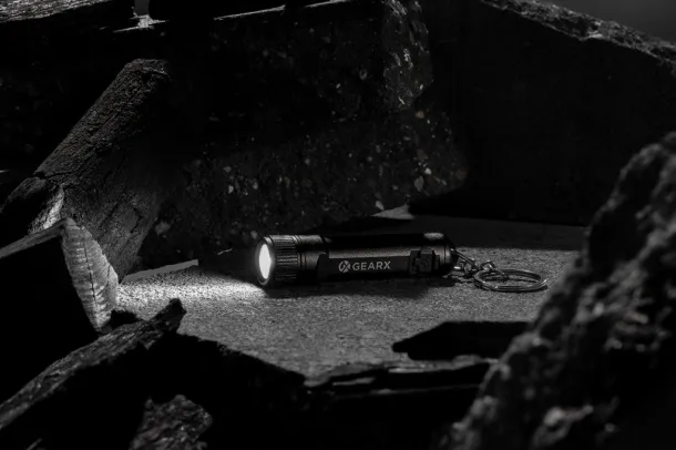 Gear X rechargeable ultra bright keychain torch - GearX Crna