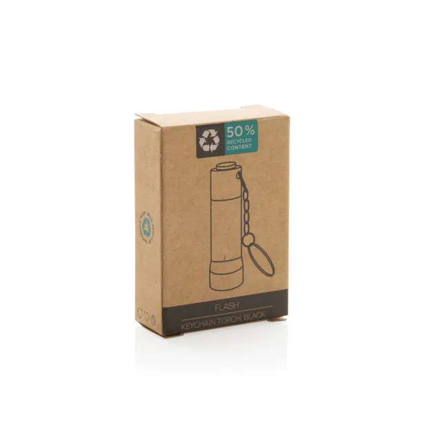 Flash RCS svjetiljka s privjeskom od recikliranog aluminija - XD Collection Crna 