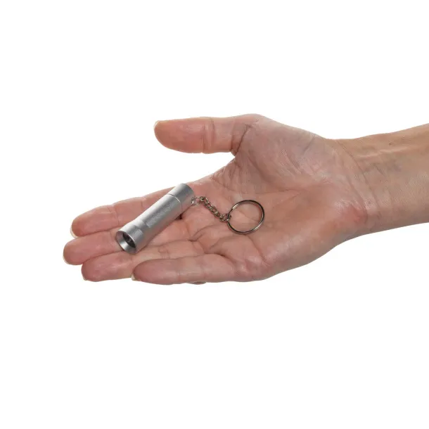 Flash RCS recycled aluminium keychain torch - XD Collection silver grey 