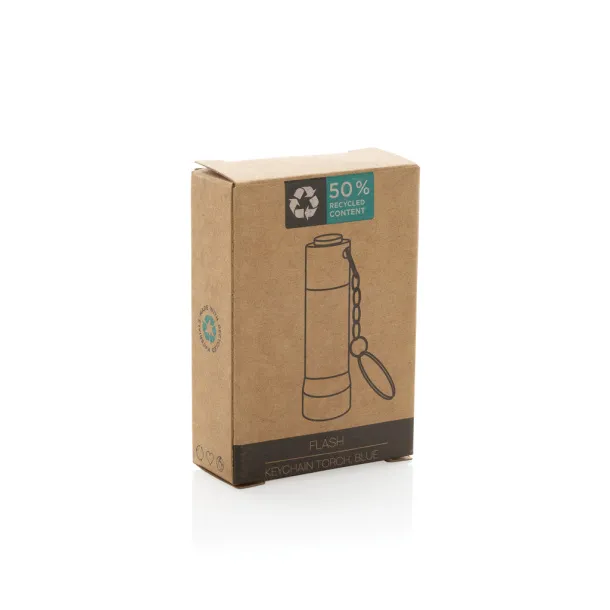 Flash RCS svjetiljka s privjeskom od recikliranog aluminija - XD Collection Plava