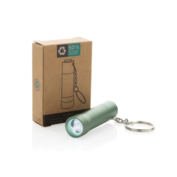 Flash RCS recycled aluminium keychain torch - XD Collection green 