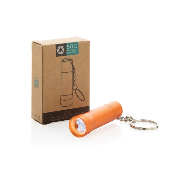 Flash RCS recycled aluminium keychain torch - XD Collection Narančasta