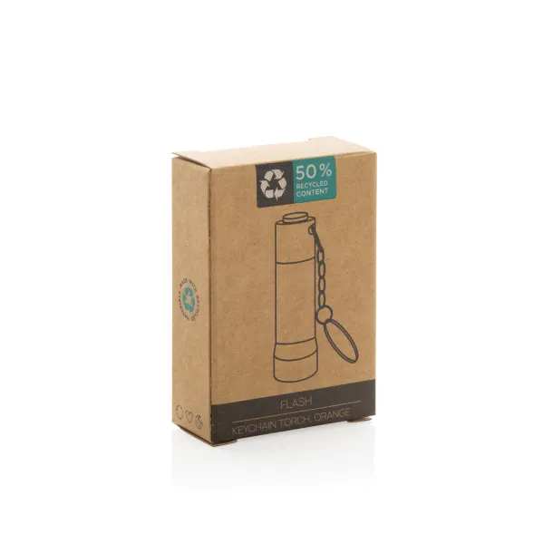 Flash RCS recycled aluminium keychain torch - XD Collection orange 