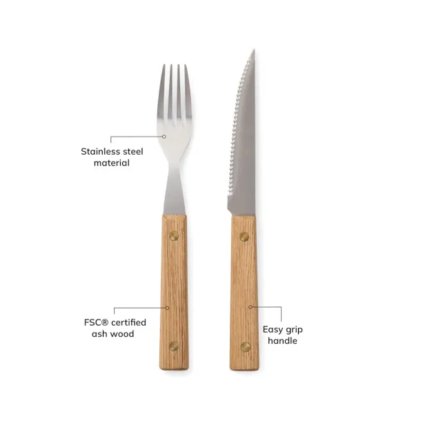 VINGA Paso  8 pcs bbq cutlery set - Vinga Brown 