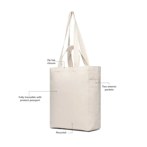 VINGA Hilo AWARE™ recycled canvas zip tote - Vinga grey 