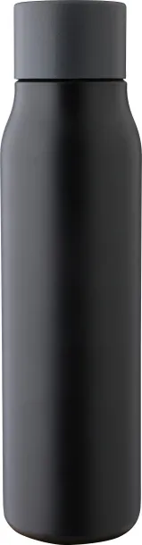 Cassian Recycled stainless steel double-walled drinking bottle (600 ml)  Crna