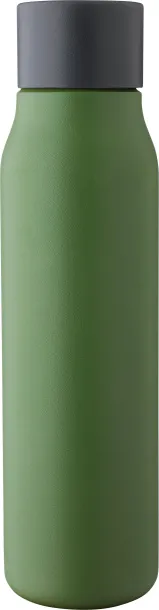 Cassian Recycled stainless steel double-walled drinking bottle (600 ml)  Zelena