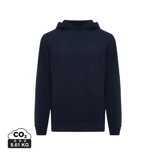 Iqoniq Yengo recycled cotton hoodie with sidepockets - iqoniq blue 