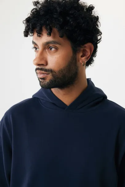 Iqoniq Yengo recycled cotton hoodie with sidepockets - iqoniq blue 