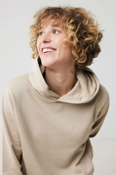 Iqoniq Yengo recycled cotton hoodie with sidepockets - iqoniq brown 