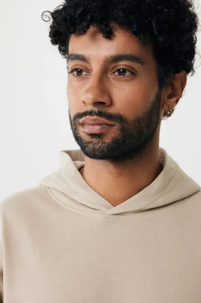 Iqoniq Yengo recycled cotton hoodie with sidepockets - iqoniq brown 