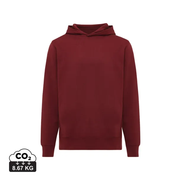 Iqoniq Yengo recycled cotton hoodie with sidepockets - iqoniq burgundy