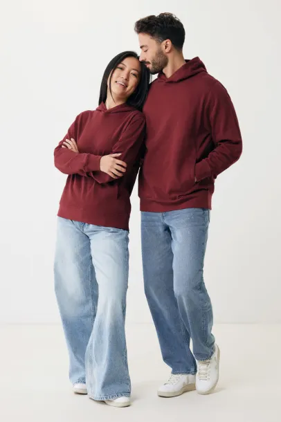 Iqoniq Yengo unisex hoodie od recikliranog pamuka s bočnim džepovima, 280 g/m² - iqoniq burgundy