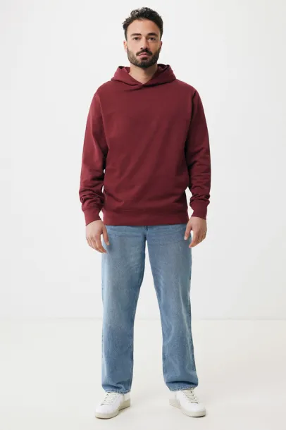 Iqoniq Yengo recycled cotton hoodie with sidepockets - iqoniq burgundy