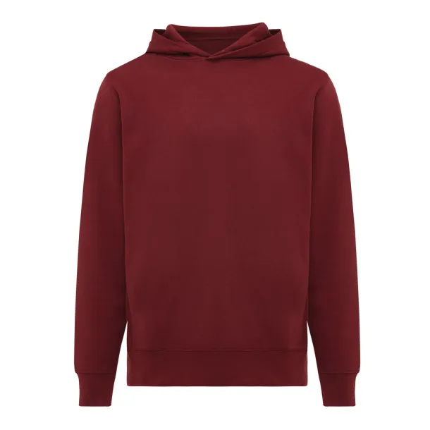 Iqoniq Yengo unisex hoodie od recikliranog pamuka s bočnim džepovima, 280 g/m² - iqoniq burgundy