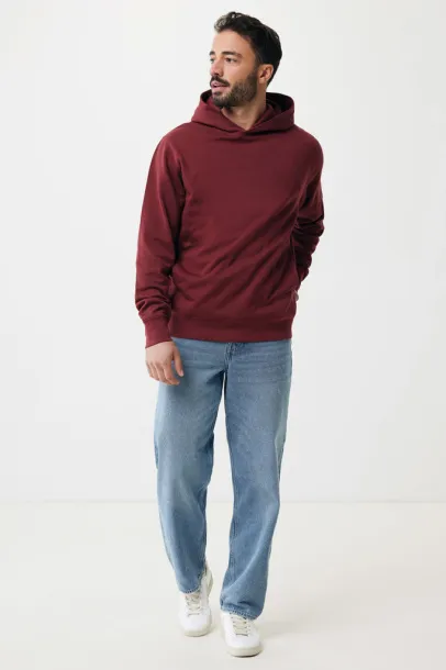 Iqoniq Yengo unisex hoodie od recikliranog pamuka s bočnim džepovima, 280 g/m² - iqoniq Red 
