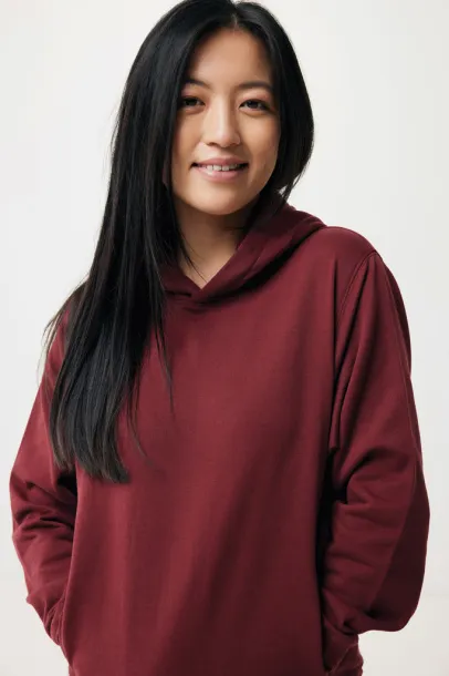Iqoniq Yengo recycled cotton hoodie with sidepockets - iqoniq burgundy