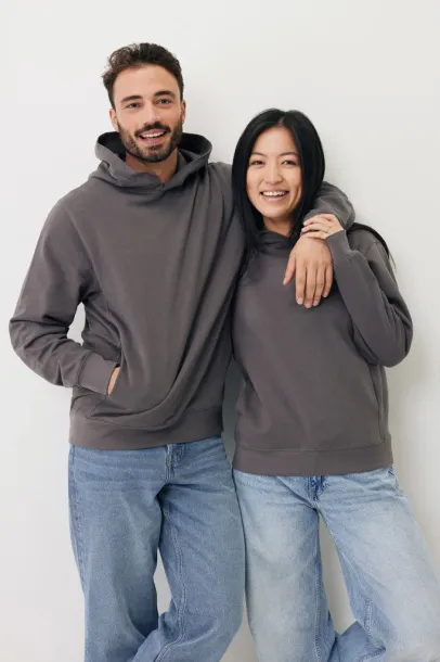 Iqoniq Yengo recycled cotton hoodie with sidepockets - iqoniq grey 