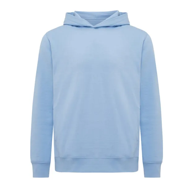 Iqoniq Yengo recycled cotton hoodie with sidepockets - iqoniq sky blue