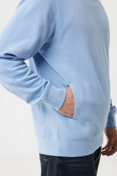 Iqoniq Yengo recycled cotton hoodie with sidepockets - iqoniq blue 