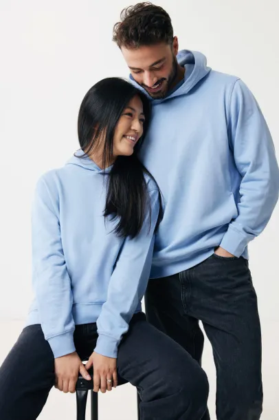 Iqoniq Yengo recycled cotton hoodie with sidepockets - iqoniq blue 