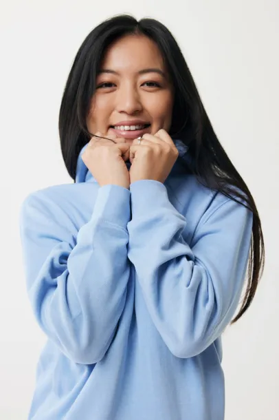 Iqoniq Yengo recycled cotton hoodie with sidepockets - iqoniq sky blue