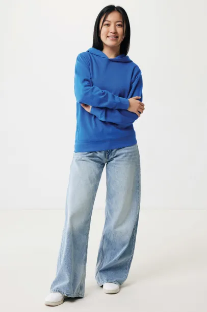 Iqoniq Yengo recycled cotton hoodie with sidepockets - iqoniq blue 