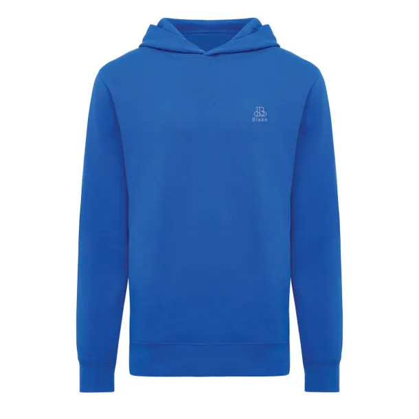 Iqoniq Yengo recycled cotton hoodie with sidepockets - iqoniq blue 