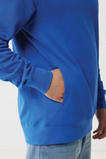 Iqoniq Yengo recycled cotton hoodie with sidepockets - iqoniq blue 