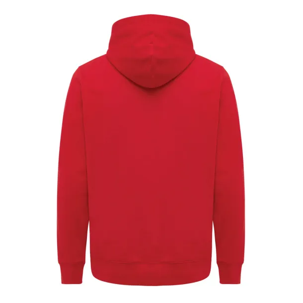 Iqoniq Yengo unisex hoodie od recikliranog pamuka s bočnim džepovima, 280 g/m² - iqoniq Red 