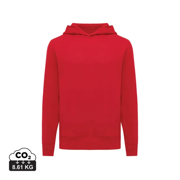 Iqoniq Yengo unisex hoodie od recikliranog pamuka s bočnim džepovima, 280 g/m² - iqoniq Crvena