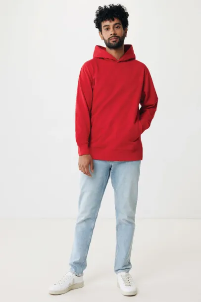 Iqoniq Yengo unisex hoodie od recikliranog pamuka s bočnim džepovima, 280 g/m² - iqoniq Crvena