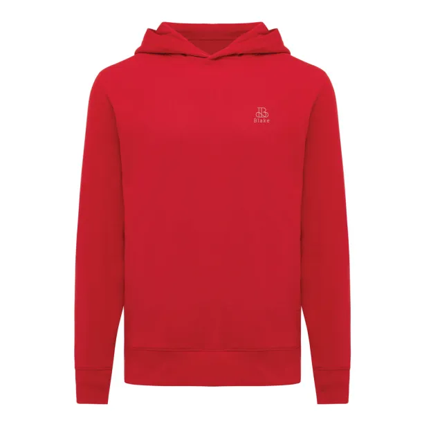 Iqoniq Yengo unisex hoodie od recikliranog pamuka s bočnim džepovima, 280 g/m² - iqoniq Crvena