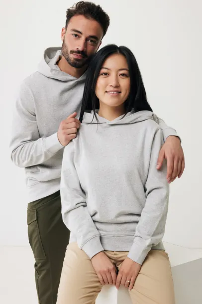 Iqoniq Yengo unisex hoodie od recikliranog pamuka s bočnim džepovima, 280 g/m² - iqoniq light heather grey
