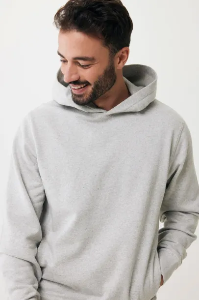 Iqoniq Yengo recycled cotton hoodie with sidepockets - iqoniq light heather grey