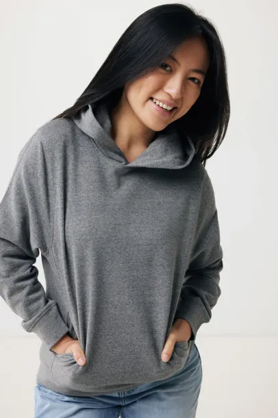 Iqoniq Yengo recycled cotton hoodie with sidepockets - iqoniq light heather anthracite